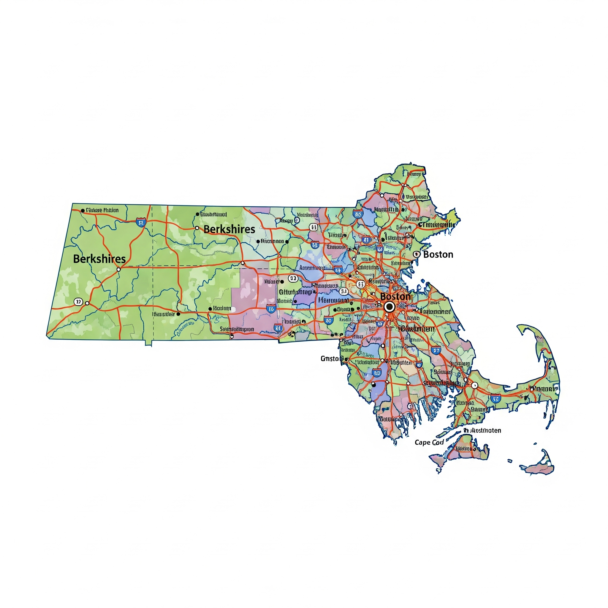 Massachusetts Regions Map